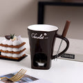 Ceramic Fondue Set – Chocolate, Cheese & Butter Melting Pot with Fork and Tealight Candle